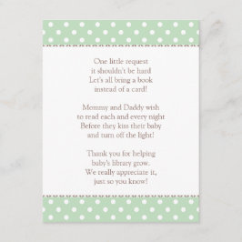 Één Kleine Verzoek | Munt Green Baby shower Book Informatiekaartje