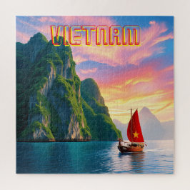 Een kleine Vietnamees in Ha Long Bay Vietnam Legpuzzel