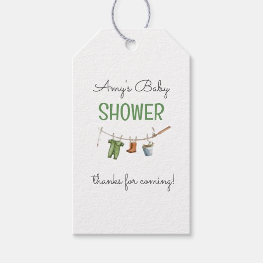 Een Kleine Visser Baby Shower Cadeaulabel (Voorkant)