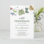 Een Kleine Visser Baby Shower Kaart (Staand voorkant)
