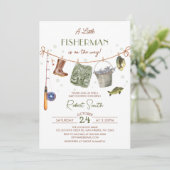 Een kleine visser Baby shower uitnodiging (Staand voorkant)