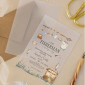 Een kleine visser die in blijdschap Baby shower Acryl Uitnodigingen