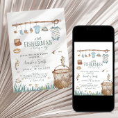 Een kleine visser is aan het genieten van het Baby Kaart