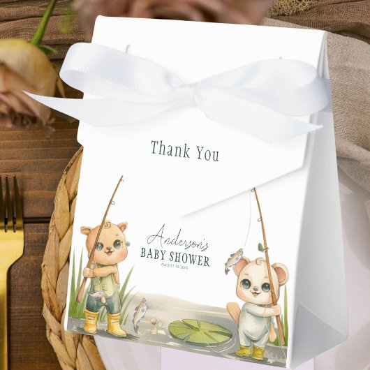 Een kleine visser is aan het wankelen in Joy Baby  Bedankdoosjes