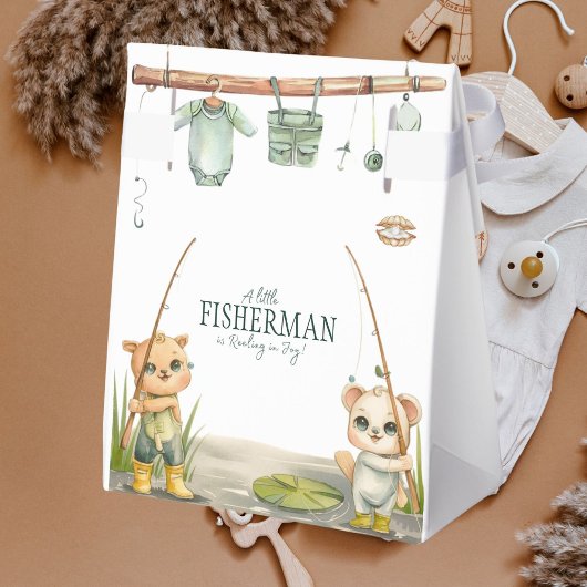 Een kleine visser is aan het wankelen in Joy Baby  Bedankdoosjes