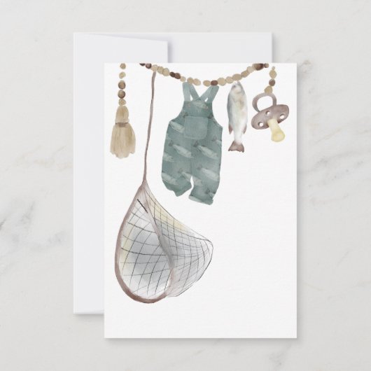 Een kleine visser is onderweg bedankkaart (Achterkant)