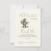 Een kleine visser is onderweg naar het Baby shower Bedankkaart (Voorkant)