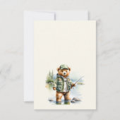 Een kleine visser is onderweg naar het Baby shower Bedankkaart (Achterkant)