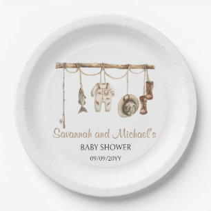 Een kleine visser is op weg naar Baby shower Party Papieren Bordje