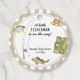 Een kleine visser is op weg naar het Baby shower Bedankjes Labels