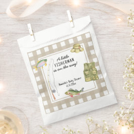 Een kleine visser is op weg naar het Baby shower Bedankzakje