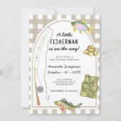 Een kleine visser is op weg naar het Baby shower Kaart (Voorkant)
