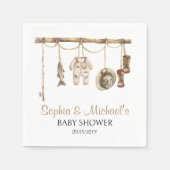 Een kleine visser is op weg naar het Baby shower Servet (Voorkant)