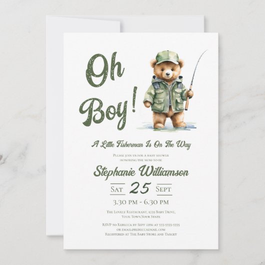 Een kleine visser is op weg naar het Beer Baby sho Kaart (Voorkant)