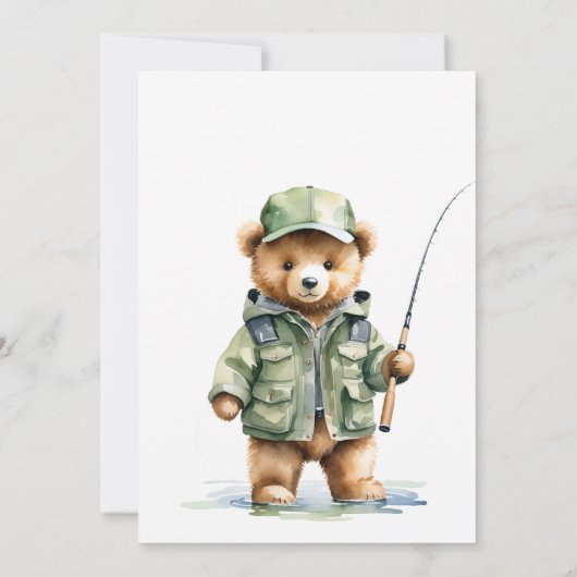 Een kleine visser is op weg naar het Beer Baby sho Kaart (Achterkant)