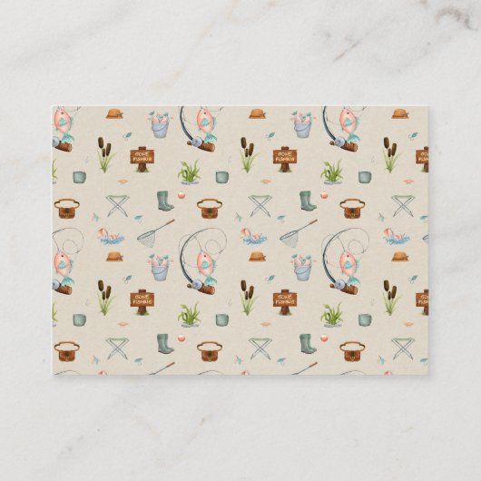 Een kleine visser script boeken voor Baby shower Informatiekaartje (Achterkant)