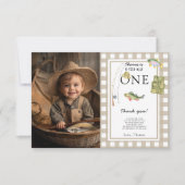 Een kleine visser verjaardagsfeestje bedankkaart (Voorkant)