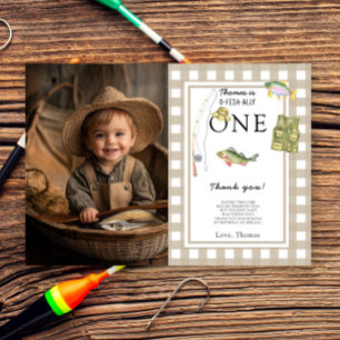 Een kleine visser verjaardagsfeestje bedankkaart