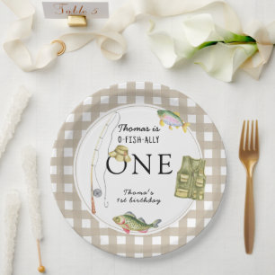 Een kleine visser verjaardagsfeestje papieren bordje
