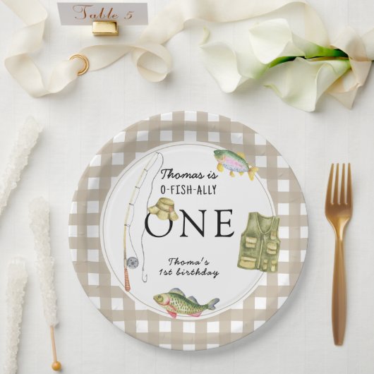 Een kleine visser verjaardagsfeestje papieren bordje (Huwelijk)
