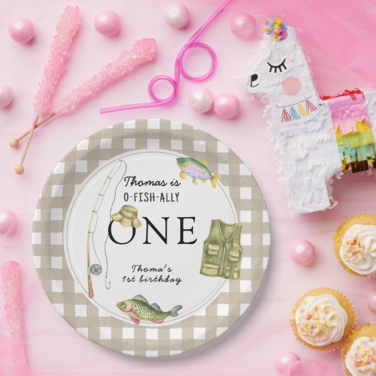 Een kleine visser verjaardagsfeestje papieren bordje (Feest)