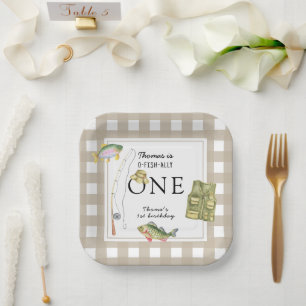 Een kleine visser verjaardagsfeestje papieren bordje