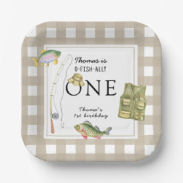 Een kleine visser verjaardagsfeestje papieren bordje