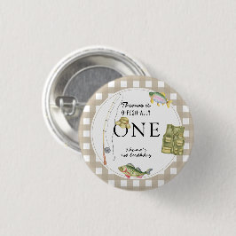 Een kleine visser verjaardagsfeestje ronde button 3,2 cm