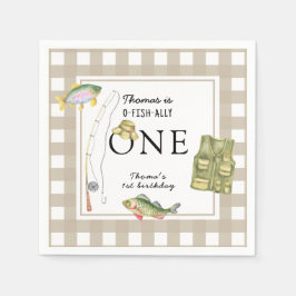Een kleine visser verjaardagsfeestje servet