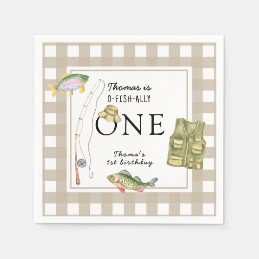 Een kleine visser verjaardagsfeestje servet (Voorkant)
