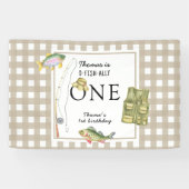 Een kleine visser verjaardagsfeestje spandoek (Horizontaal)