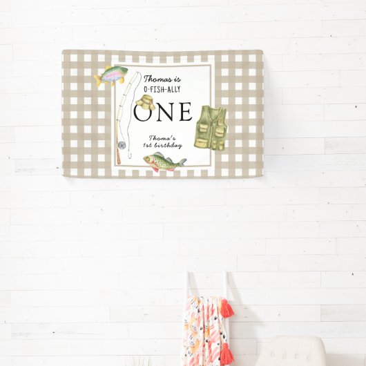 Een kleine visser verjaardagsfeestje spandoek (Insitu)