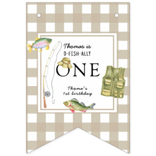 Een kleine visser verjaardagsfeestje vlaggetjes