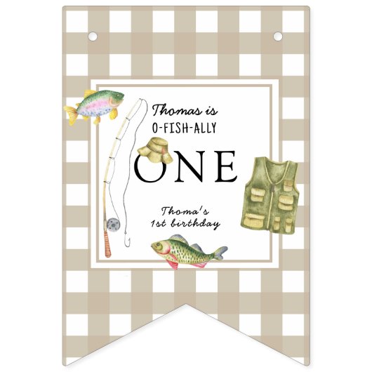 Een kleine visser verjaardagsfeestje vlaggetjes (Eerste vlag)