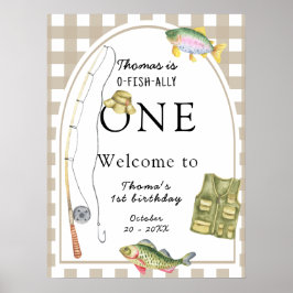 Een kleine visser verjaardagsfeestje welkom poster