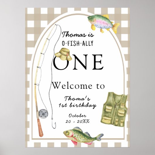 Een kleine visser verjaardagsfeestje welkom poster (Voorkant)