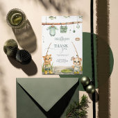 Een kleine visser voelt zich in blijdschap Baby sh Bedankkaart