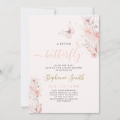 Een kleine vlinder Baby shower meisje uitnodiging (Voorkant)