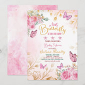 Een kleine vlinder baby shower Meisje Waterverf Kaart (Voorkant / Achterkant)