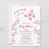 Een kleine vlinder | Baby shower register QR-code Kaart (Voorkant)