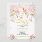 Een kleine vlinder baby shower uitnodiging (Voorkant)