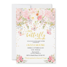 Een kleine vlinder baby shower uitnodiging
