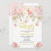 Een kleine vlinder baby shower uitnodiging (Voorkant / Achterkant)