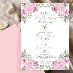 Een kleine vlinder baby shower uitnodiging