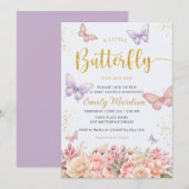 Een kleine vlinder Boho bloemenmeisje baby shower  Kaart (Voorkant / Achterkant)