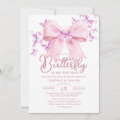 Een Kleine Vlinder Boog Baby Shower Kaart (Voorkant)