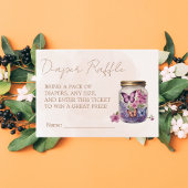 Een kleine vlinder in een potje Floral Baby shower Informatiekaartje