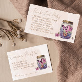 Een kleine vlinder in een potje Floral Baby shower Informatiekaartje