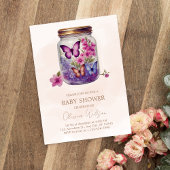 Een kleine vlinder in een potje Floral Baby shower Kaart
