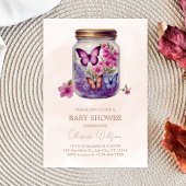 Een kleine vlinder in een potje Floral Baby shower Kaart